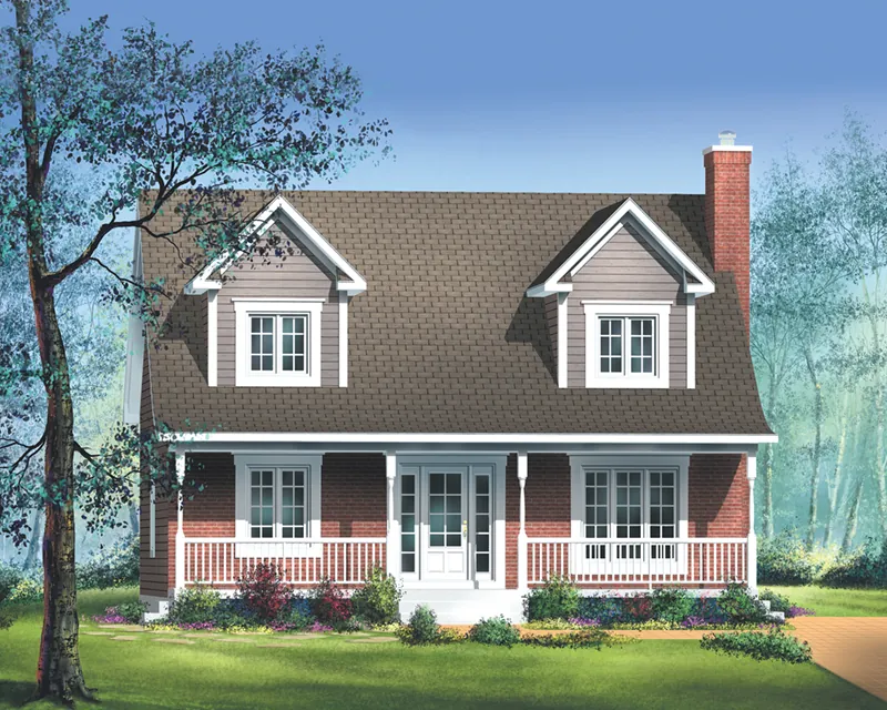 Colonial House Plan Front of Home - Skipperville Country Home 126D-0774 - Shop House Plans and More