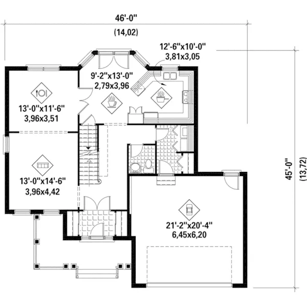 Traditional House Plan First Floor - Stevens Traditional Home 126D-0775 - Shop House Plans and More