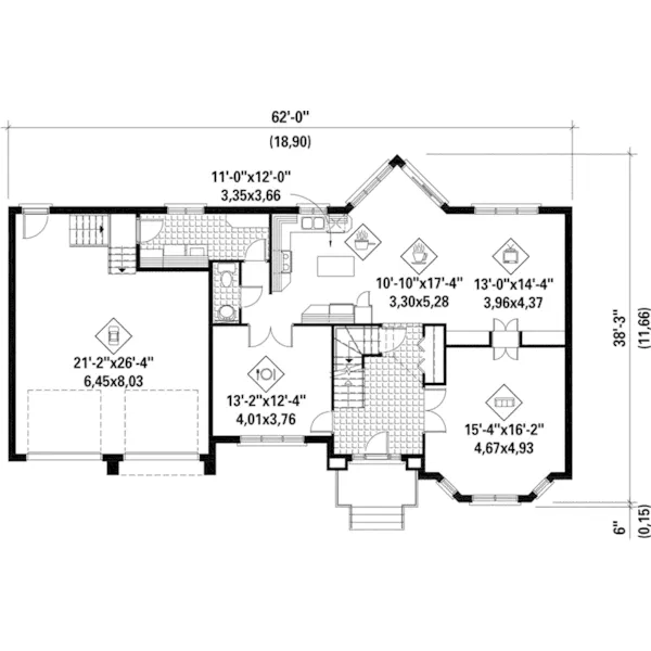 Victorian House Plan First Floor - Massimo European Home 126D-0781 - Shop House Plans and More