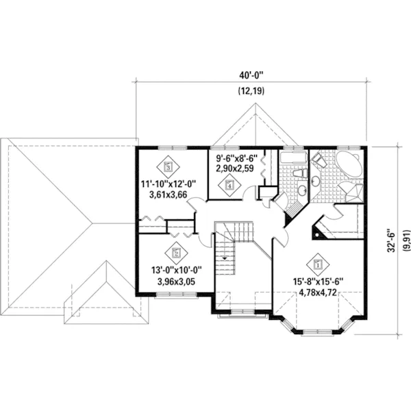 Victorian House Plan Second Floor - Massimo European Home 126D-0781 - Shop House Plans and More