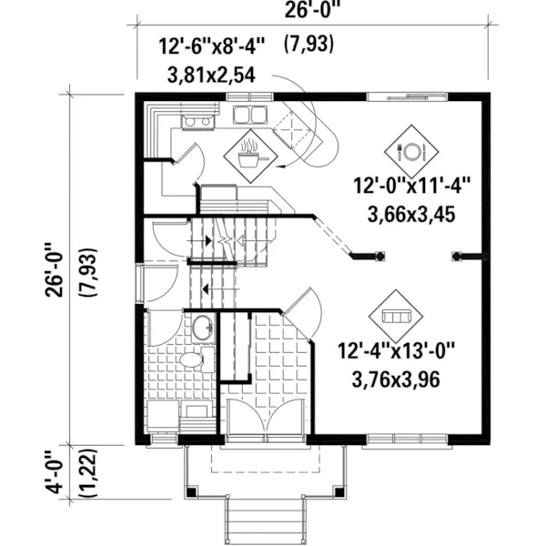 European House Plan First Floor - Heron Mill Country Home 126D-0782 - Search House Plans and More