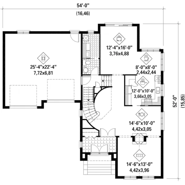 Country House Plan First Floor - Devan European Home 126D-0786 - Search House Plans and More