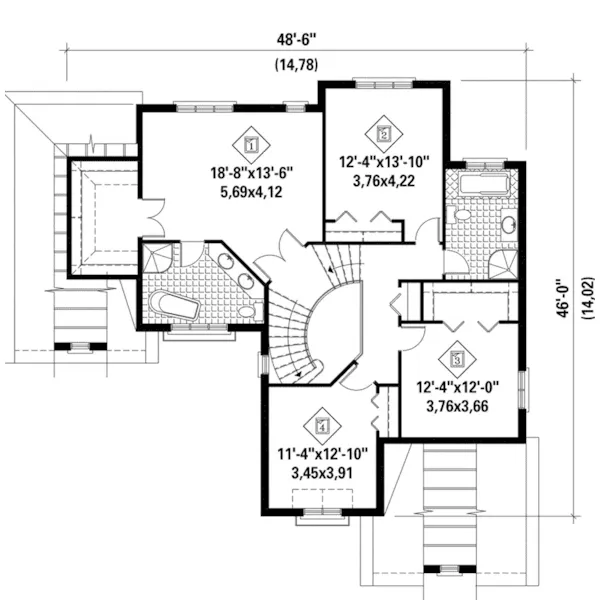 Country House Plan Second Floor - Devan European Home 126D-0786 - Search House Plans and More