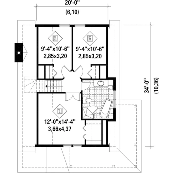 Cape Cod & New England House Plan Second Floor - Edeline Craftsman Cabin 126D-0794 - Search House Plans and More