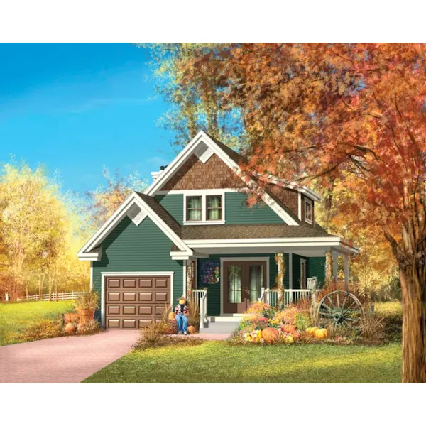 Cape Cod & New England House Plan Front of Home - Edeline Craftsman Cabin 126D-0794 - Search House Plans and More