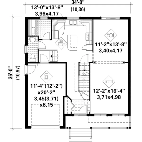 Country House Plan First Floor - Liebig Creek Country Home 126D-0804 - Shop House Plans and More