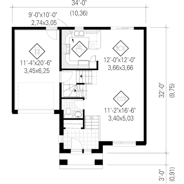 European House Plan First Floor - Lexa Prairie Modern Home 126D-0805 - Shop House Plans and More