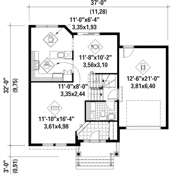 Victorian House Plan First Floor - Mason Circle Traditional Home 126D-0807 - Shop House Plans and More