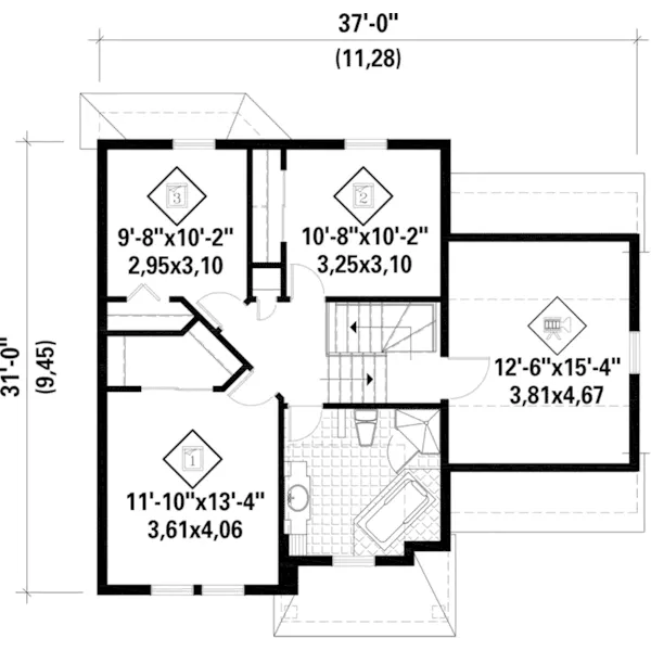 Victorian House Plan Second Floor - Mason Circle Traditional Home 126D-0807 - Shop House Plans and More