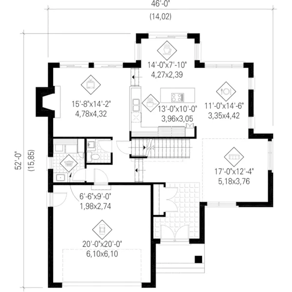 Contemporary House Plan First Floor - Pasha Prairie Modern Home 126D-0809 - Shop House Plans and More