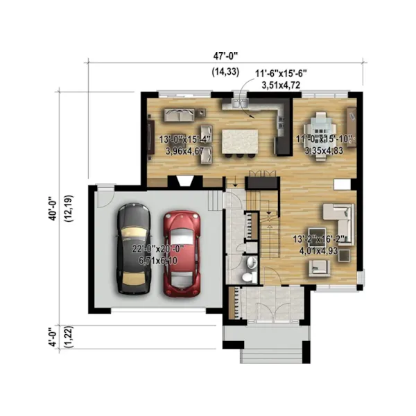 European House Plan 3D First Floor - Pavlos Modern Home 126D-0810 - Shop House Plans and More