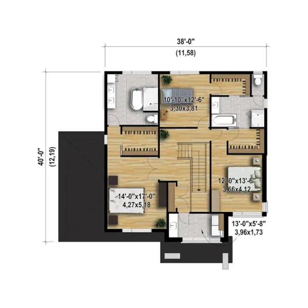 European House Plan 3D Second Floor - Pavlos Modern Home 126D-0810 - Shop House Plans and More