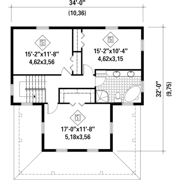 Farmhouse Plan Second Floor - Christmas Valley Country Home 126D-0811 - Search House Plans and More