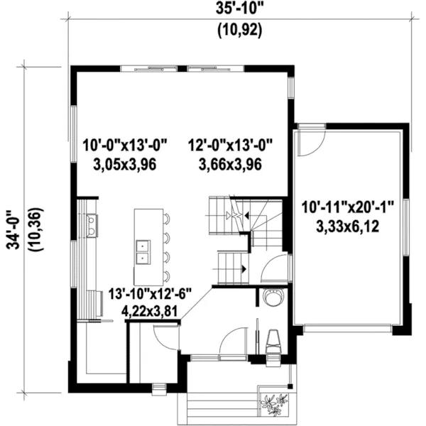 Contemporary House Plan First Floor - Forbes Modern Home 126D-0818 - Search House Plans and More