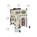 Prairie House Plan 3D First Floor - Gigi Modern Prairie Home 126D-0822 - Search House Plans and More