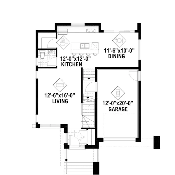 Prairie House Plan First Floor - Gigi Modern Prairie Home 126D-0822 - Search House Plans and More