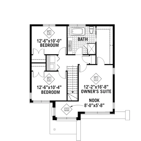 Prairie House Plan Second Floor - Gigi Modern Prairie Home 126D-0822 - Search House Plans and More