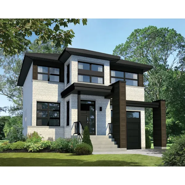 Prairie House Plan Front of Home - Gigi Modern Prairie Home 126D-0822 - Search House Plans and More