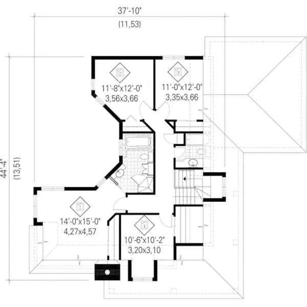 European House Plan Second Floor - Morgan Lane Country Home 126D-0824 - Shop House Plans and More