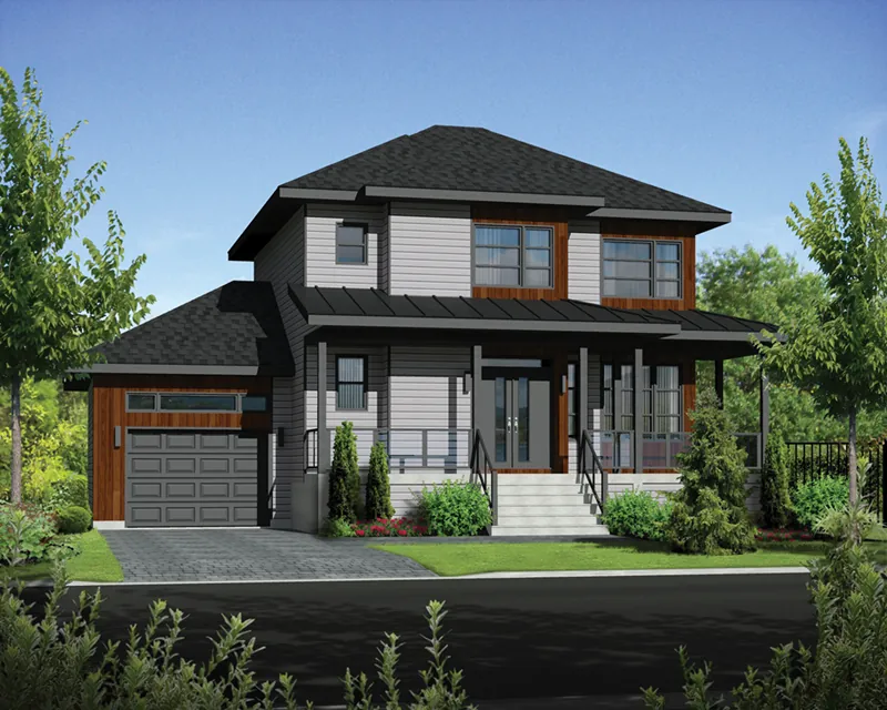 Contemporary House Plan Front of Home - Webb Prairie Style Home 126D-0831 - Shop House Plans and More