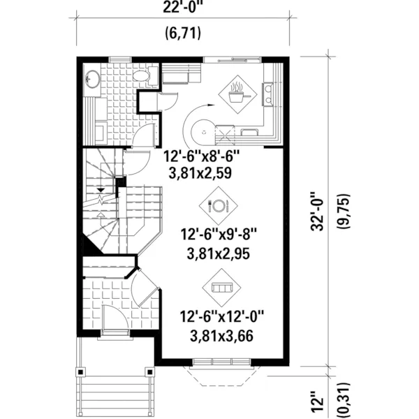 Country House Plan First Floor - Paisley Place Town House 126D-0833 - Shop House Plans and More