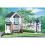 Country House Plan Front of Home - Paisley Place Town House 126D-0833 - Shop House Plans and More