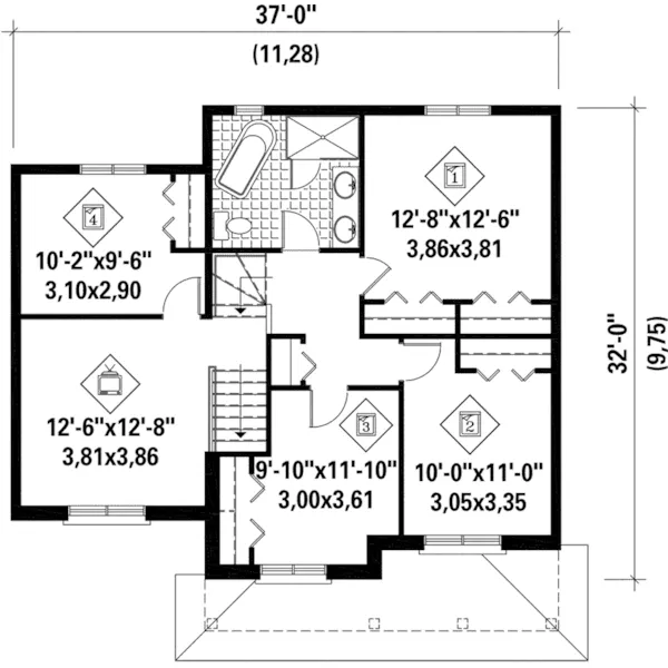 Victorian House Plan Second Floor - Highgate Prairie Style Home 126D-0838 - Search House Plans and More