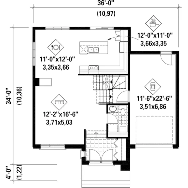 Modern House Plan First Floor - Heber Modern Home 126D-0839 - Search House Plans and More