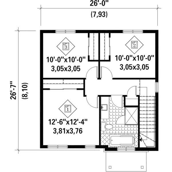 Craftsman House Plan Second Floor - Wolfe Prairie Narrow Lot Home 126D-0847 - Shop House Plans and More