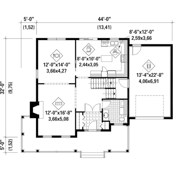 Country French House Plan First Floor - Morrison Park Country Home 126D-0851 - Shop House Plans and More