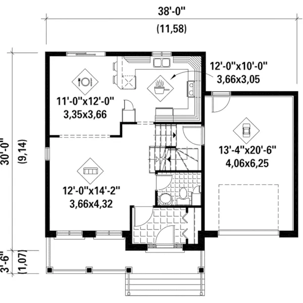 Traditional House Plan First Floor - Cramer Hill Traditional Home 126D-0858 - Search House Plans and More