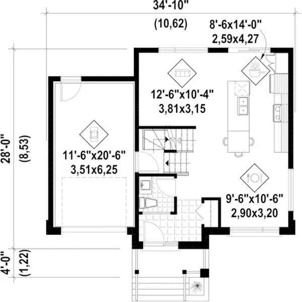 Modern House Plan First Floor - Lani Road Modern Home 126D-0860 - Shop House Plans and More