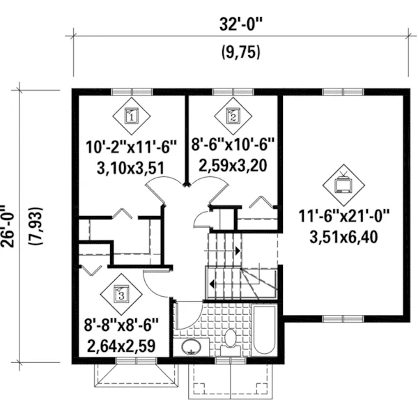 Country House Plan Second Floor - Nash Haven Traditional Home 126D-0861 - Shop House Plans and More