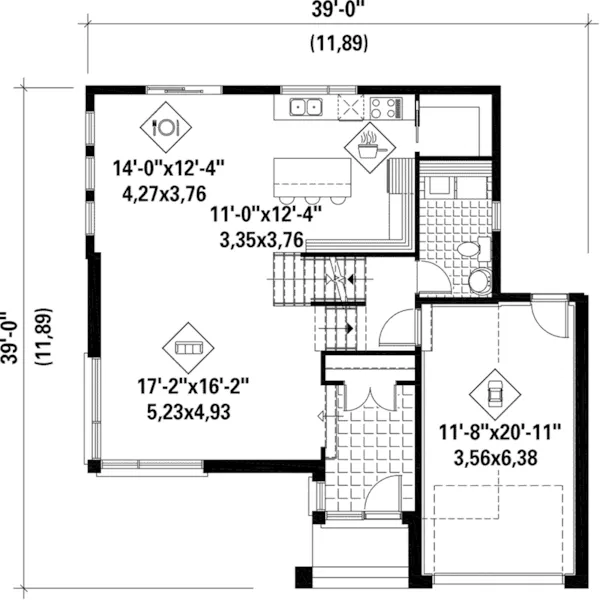 Prairie House Plan First Floor - Rollin Prairie Style Home 126D-0863 - Shop House Plans and More