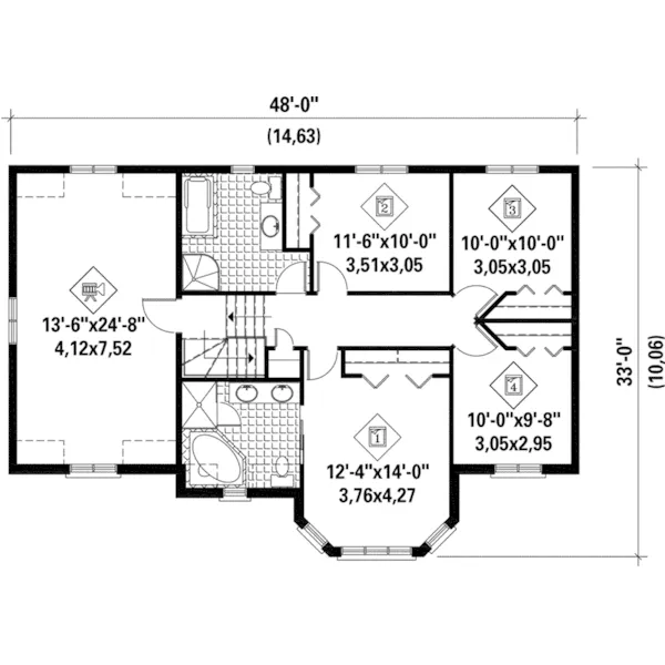 Victorian House Plan Second Floor - Sherberg European Home 126D-0870 - Shop House Plans and More