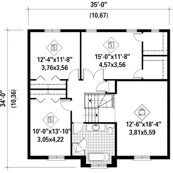 Craftsman House Plan Second Floor - Stedman European Home 126D-0871 - Shop House Plans and More