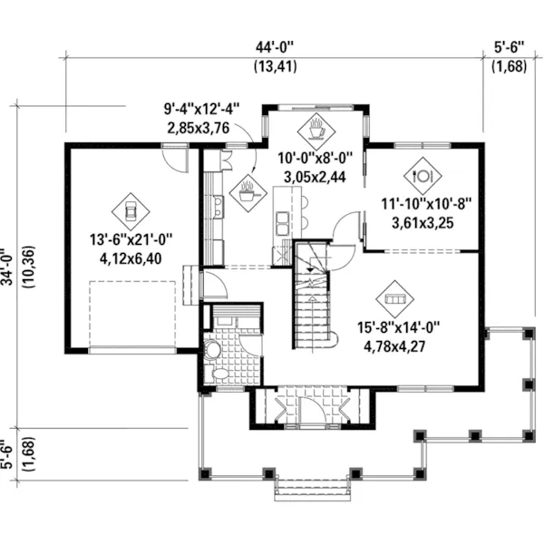 Farmhouse Plan First Floor - Hooper Creek Country Home 126D-0874 - Search House Plans and More