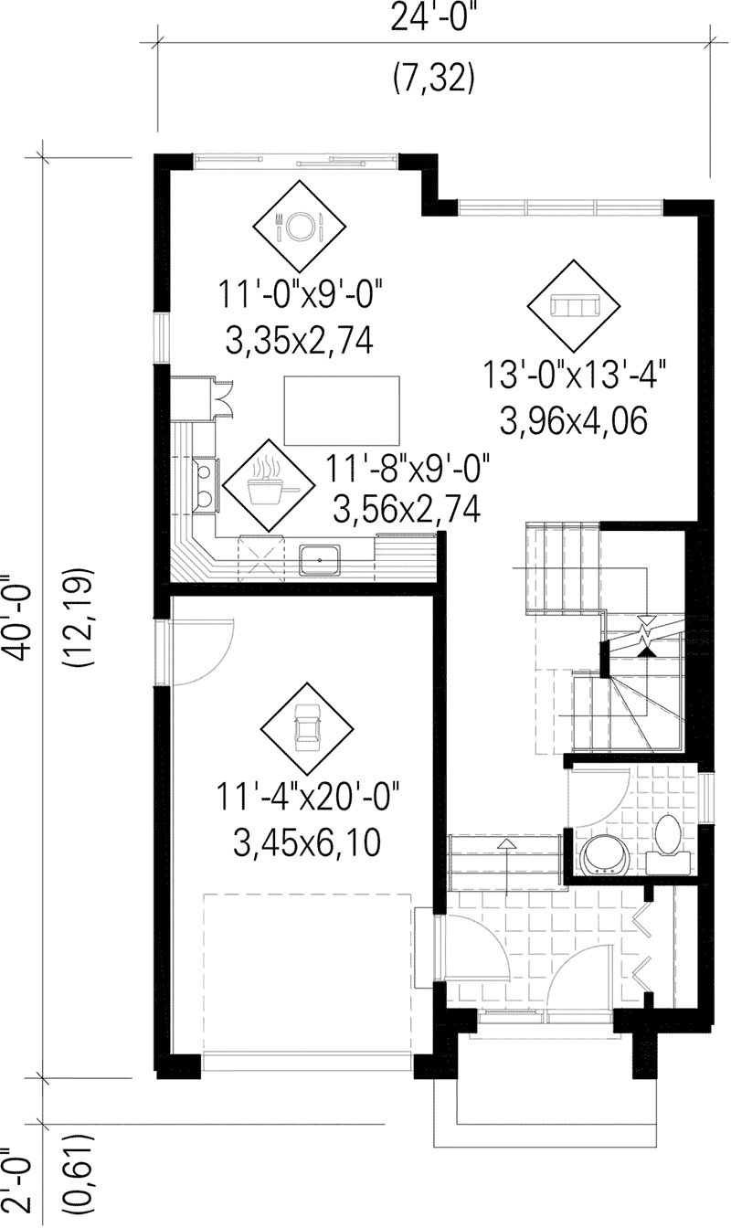 Modern House Plan First Floor - Clark Modern Contemporary Home 126D-0880 - Search House Plans and More