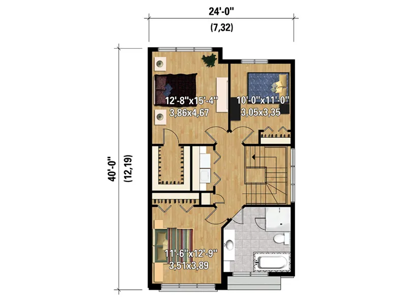 Modern House Plan 3D Second Floor - Clark Modern Contemporary Home 126D-0880 - Search House Plans and More