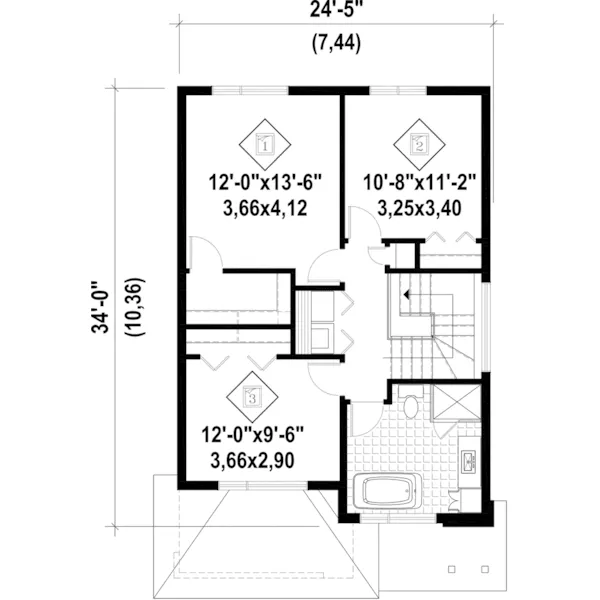 Contemporary House Plan Second Floor - Dani Modern Narrow Lot Home 126D-0883 - Search House Plans and More