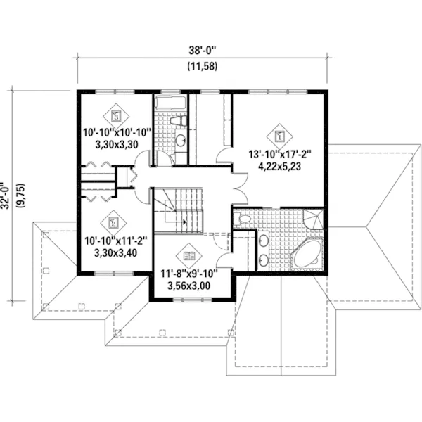 European House Plan Second Floor - Dawn Hill Country Home 126D-0885 - Search House Plans and More