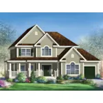 European House Plan Front of Home - Dawn Hill Country Home 126D-0885 - Search House Plans and More