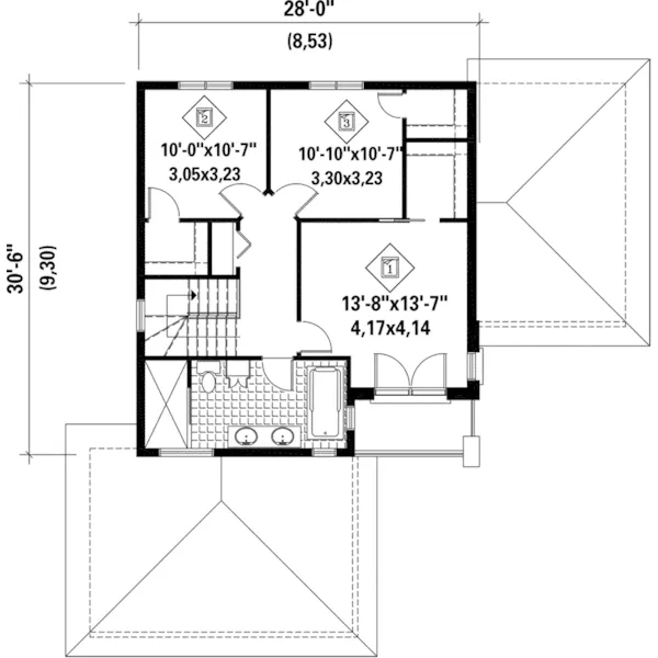 Contemporary House Plan Second Floor - Edie Contemporary Home 126D-0886 - Search House Plans and More