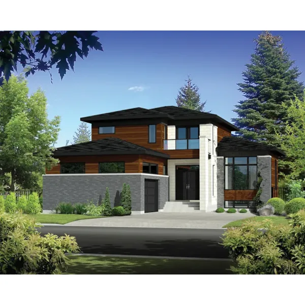 Contemporary House Plan Front of Home - Edie Contemporary Home 126D-0886 - Search House Plans and More