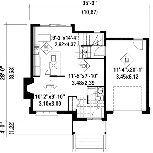 Craftsman House Plan First Floor - Emily Wharf Contemporary Home 126D-0887 - Search House Plans and More