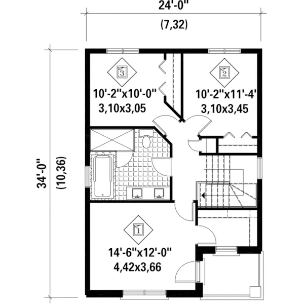 Modern House Plan Second Floor - Gadwell Modern Narrow Lot Home 126D-0888 - Search House Plans and More