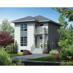 Modern House Plan Front of Home - Gadwell Modern Narrow Lot Home 126D-0888 - Search House Plans and More