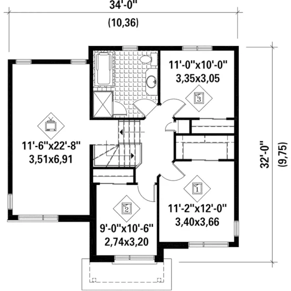 Modern House Plan Second Floor - Hines Rustic Modern Home 126D-0890 - Search House Plans and More