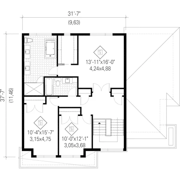 Contemporary House Plan Second Floor - Jannis Contemporary Home 126D-0891 - Search House Plans and More