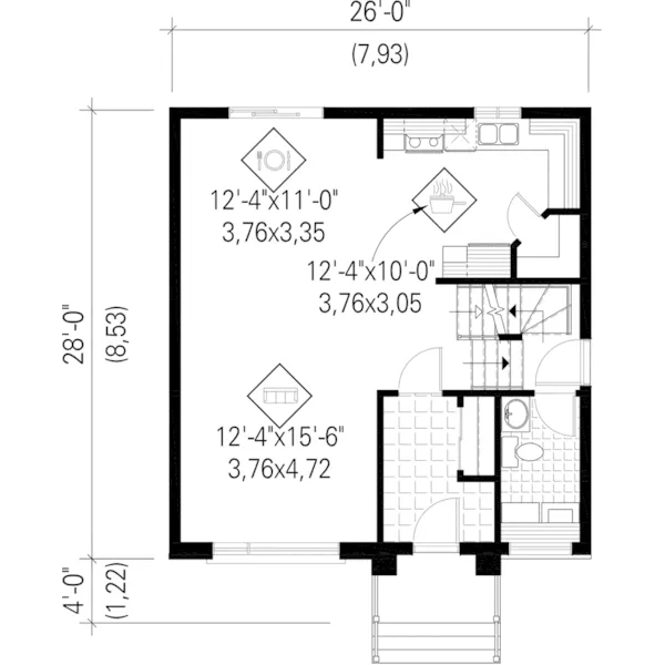 Modern House Plan First Floor - Julie Prairie Style Home 126D-0893 - Search House Plans and More